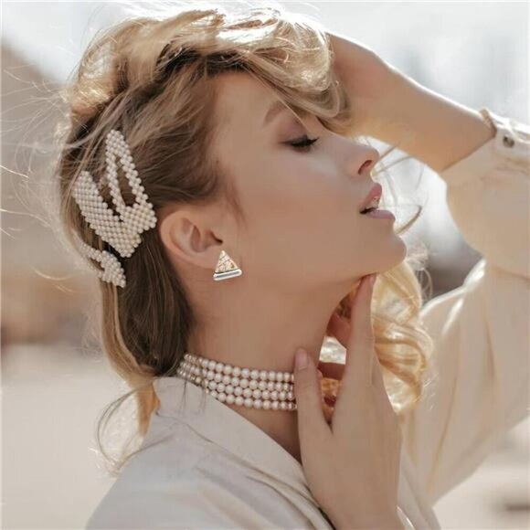 Boho White Stud Earring Set – 14 Pairs of Vintage Western-Inspired Earrings - Picture 6 of 7